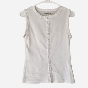 Abercrombie & Fitch White Sleeveless Top